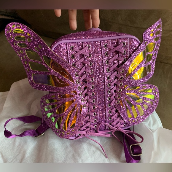 NEW Dolls Kill x Club Exx Violet Metamorphic Glitter
Backpack Shoulder Bag Purse - Picture 13 of 16